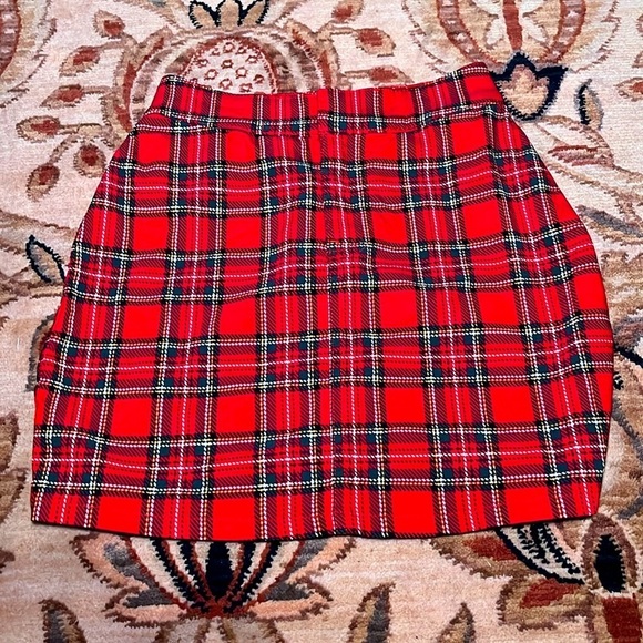 Social Tourist red plaid mini skirt size XS - Picture 1 of 6